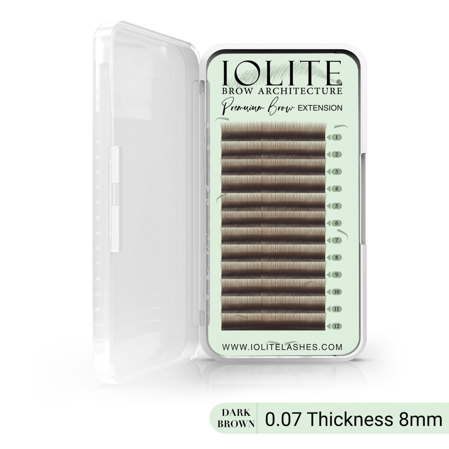 Premium Eyebrow Extension Brow Natural False Eyebrows in Tray - Brow Extension 0.07T Thickness ; Length - 8mm, 9mm, Mix - Dark Brown