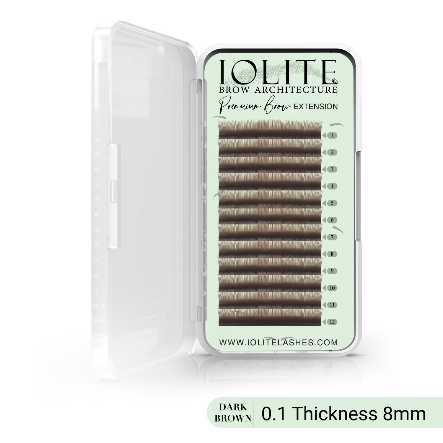 Premium Eyebrow Extension Brow Natural False Eyebrows in Tray - Brow Extension 0.10T Thickness ; Length - 8mm, 9mm, Mix - Dark Brown