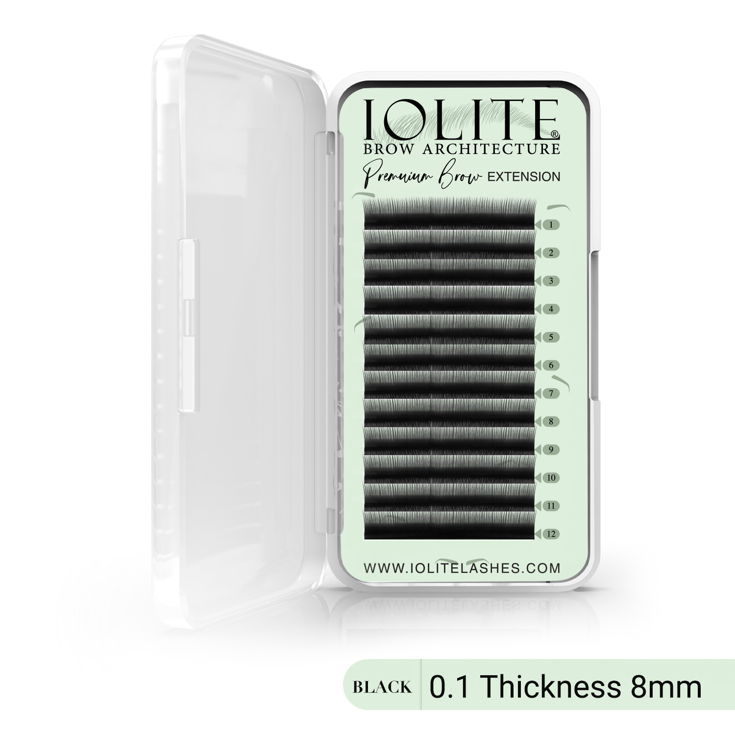 Premium Eyebrow Extension Brow Natural False Eyebrows in Tray - Brow Extension 0.10T Thickness ; Length - 8mm, 9mm, Mix - Black