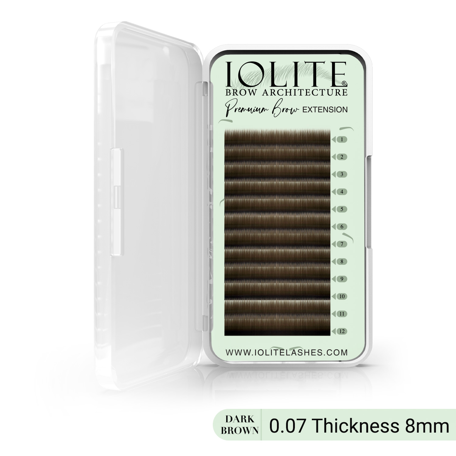 Premium Eyebrow Extension Brow - I; False Eyebrows in Tray - Brow Extension 0.07T Thickness ; Length - 8mm, 9mm, Mix - Dark Brown