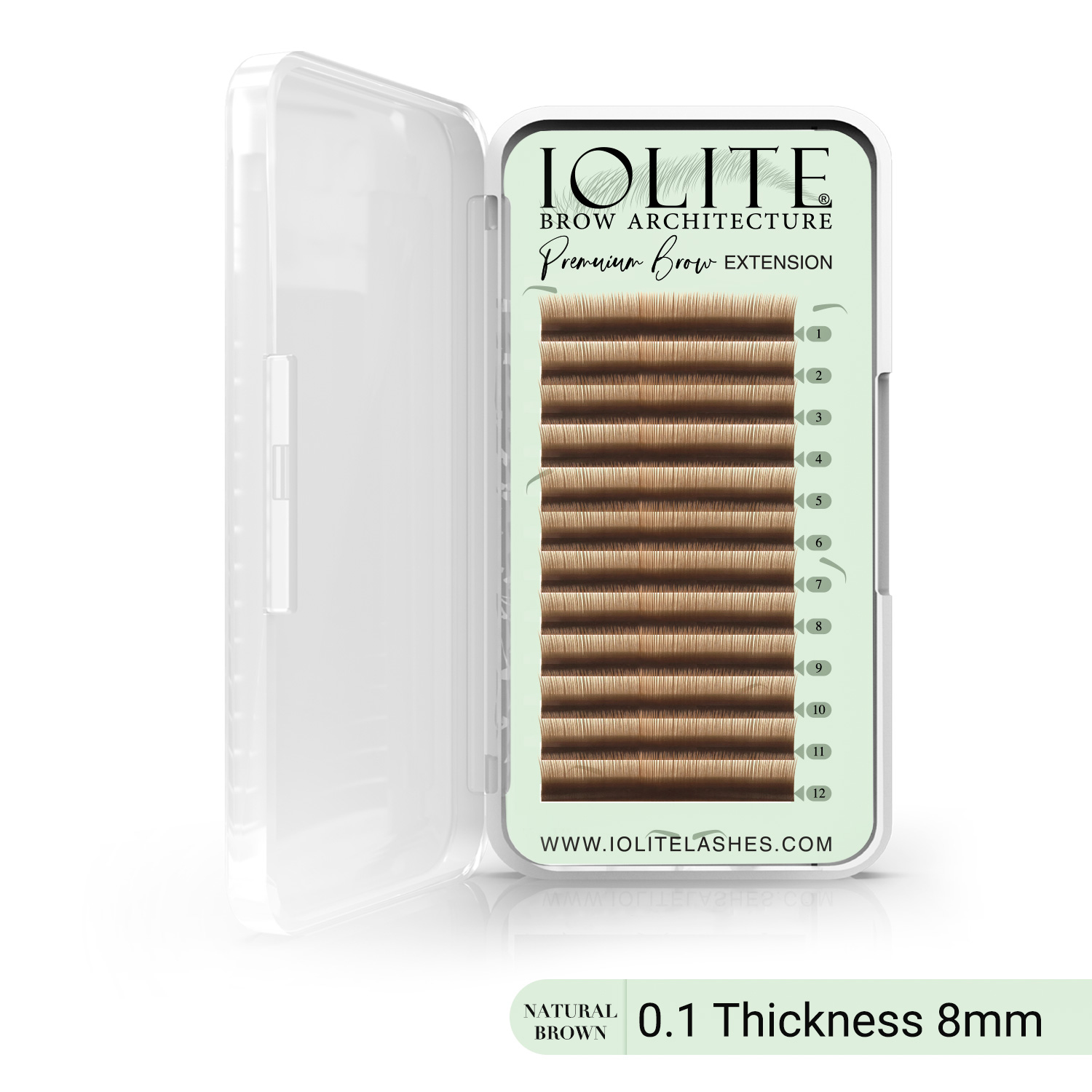 Premium Eyebrow Extension Brow Natural False Eyebrows in Tray - Brow Extension 0.10T Thickness ; Length - 8mm, 9mm, Mix - Natural Brown