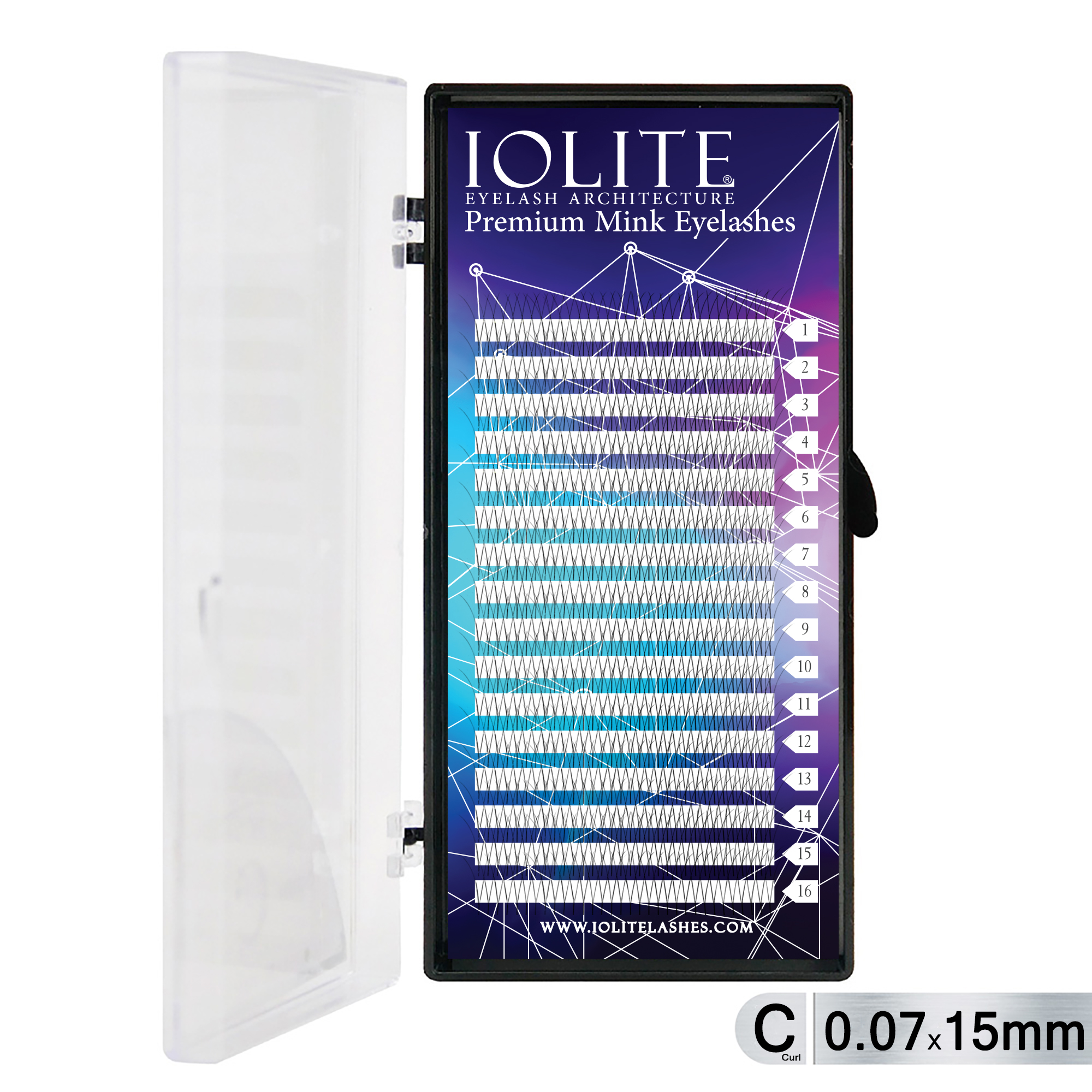 Y-Shaped Premium Mink Lash Extensions - 15mm, 0.07T, C Curl, Soft Natural Individual Lashes for Professional Use IPMYC7T15