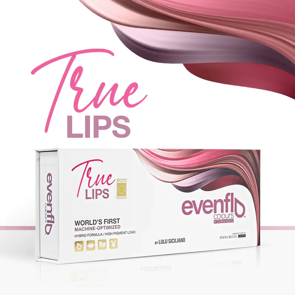 Perma Blend - Evenflo True Lips Pigment Kit by LuLu Siciliano – 100% Vegan, Professional Lip Tattoo Ink Set of 6x15ml