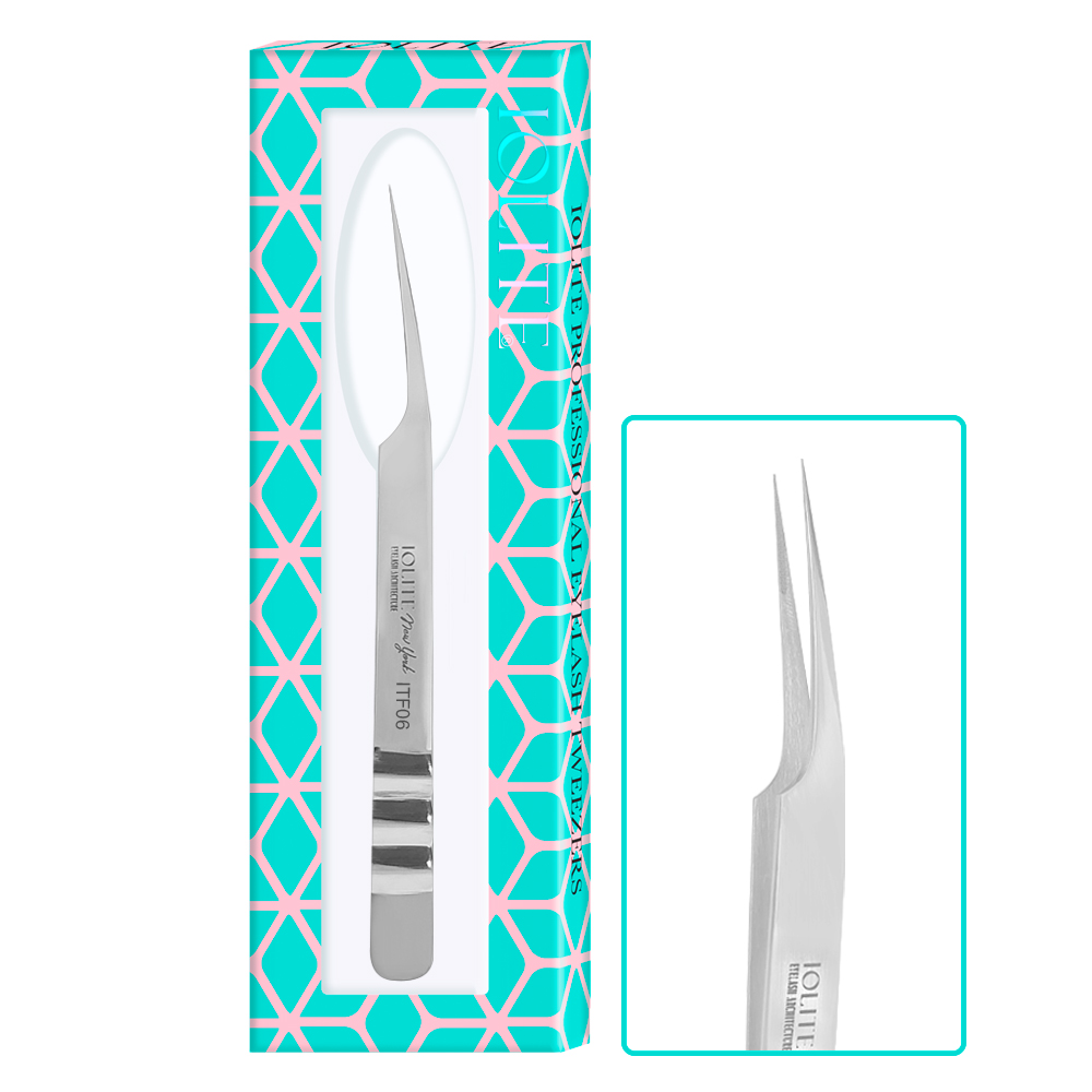 Professional Stainless Steel Eyelash Extension Tweezers – Needle Nose Isolation Tweezer with Straight Tip for Precision Lash Application ITF06