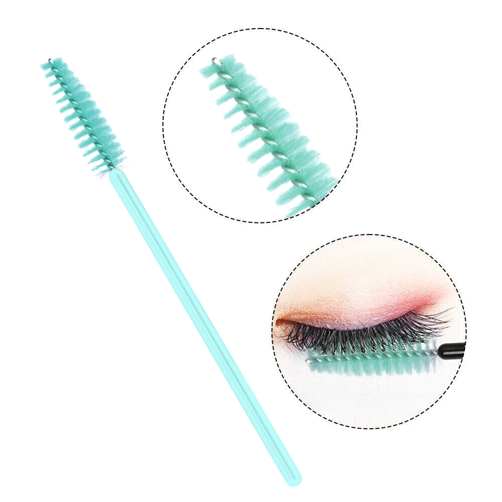 50pcs Disposable Mascara Brushes Set - Flexible Makeup Applicator Wands for Lengthening Eyelashes & Eyebrows, Perfect for All IMB01 (Green)