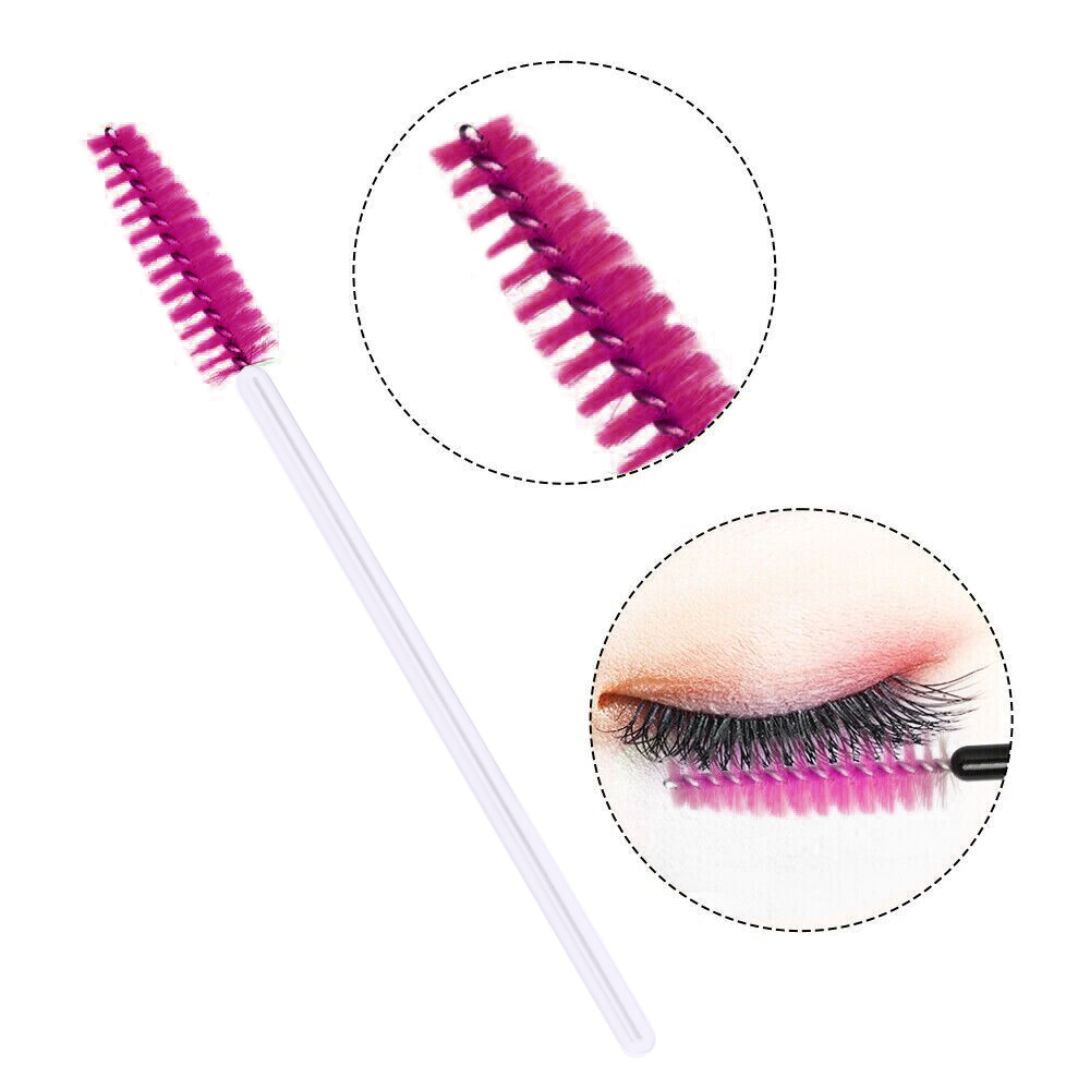 50pcs Disposable Mascara Brushes Set - Flexible Makeup Applicator Wands for Lengthening Eyelashes & Eyebrows, Perfect for All IMB01 (Maroon)