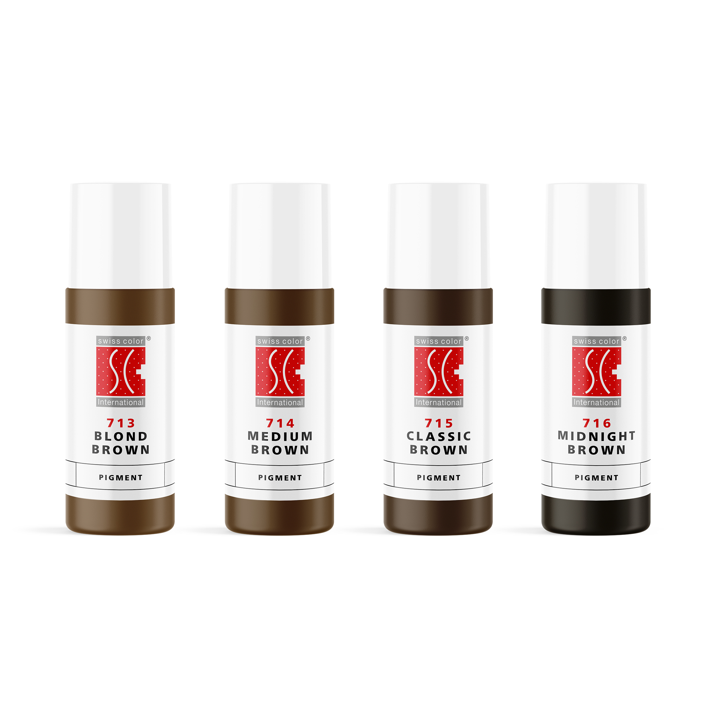 Classic Brow Pigments Set - Swiss Color Brow Pigments (4pcs) - For Perfect, Natural Brows SC700_CL