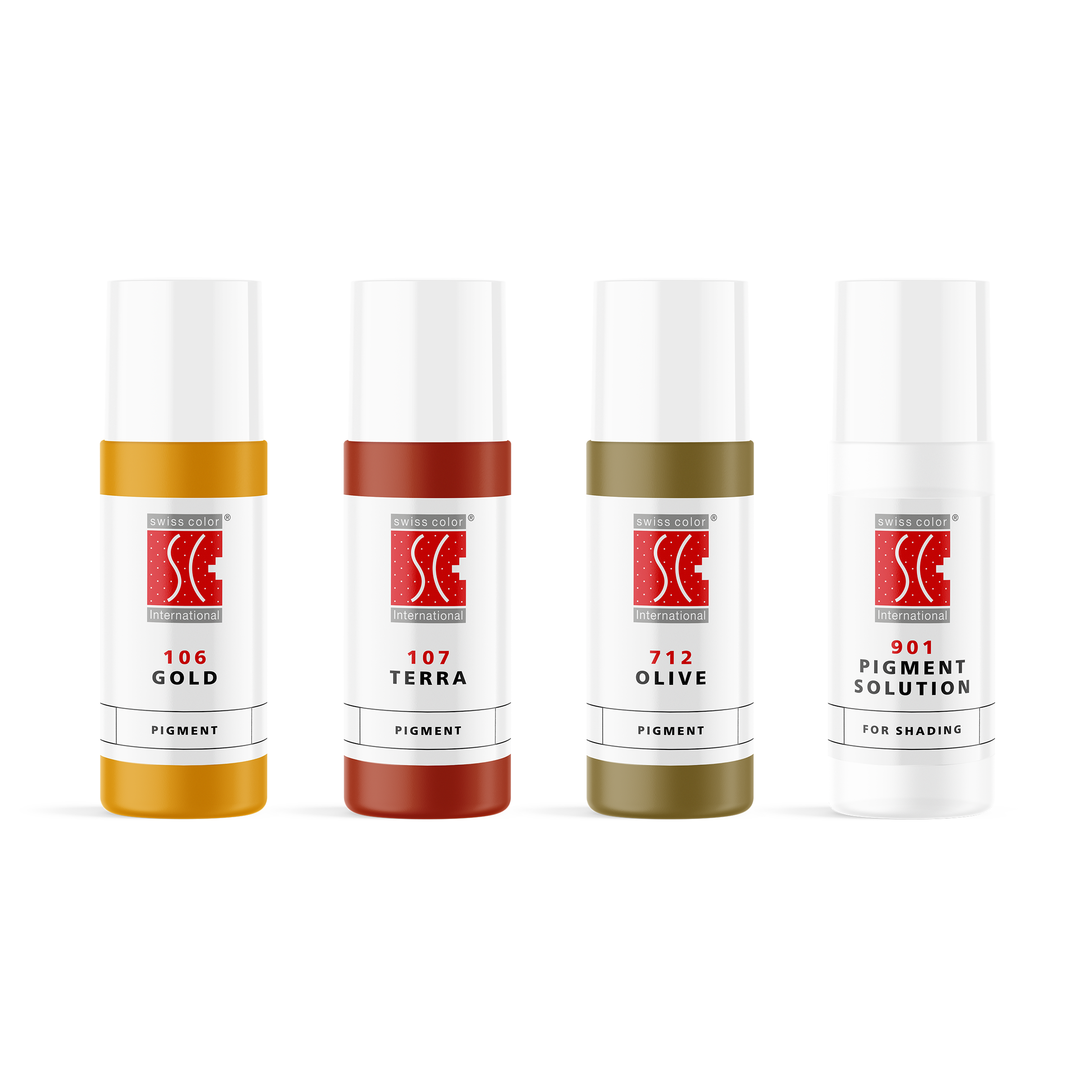 Swiss Color Pigment Correction Set 4pc – Professional PMU Color Corrector Pigments | Eyebrow & Lip Correction, Permanent Makeup, Microblading, Cosmetic Tattoo & SPMU SC700_CO