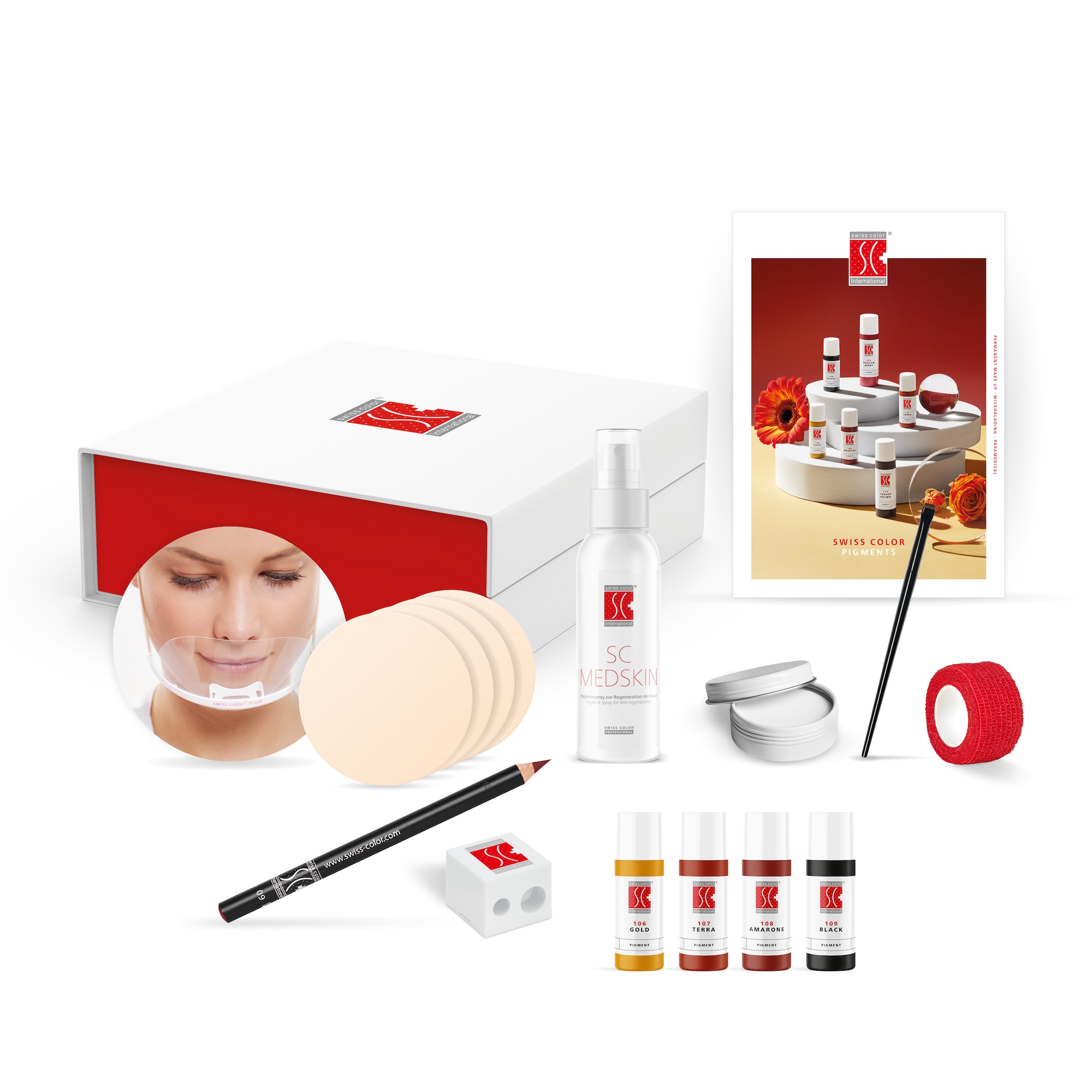 9in1 - Swiss Color Box - Areola Starter Kit : The Complete Professional Package for PMU Artists Areola tattooing