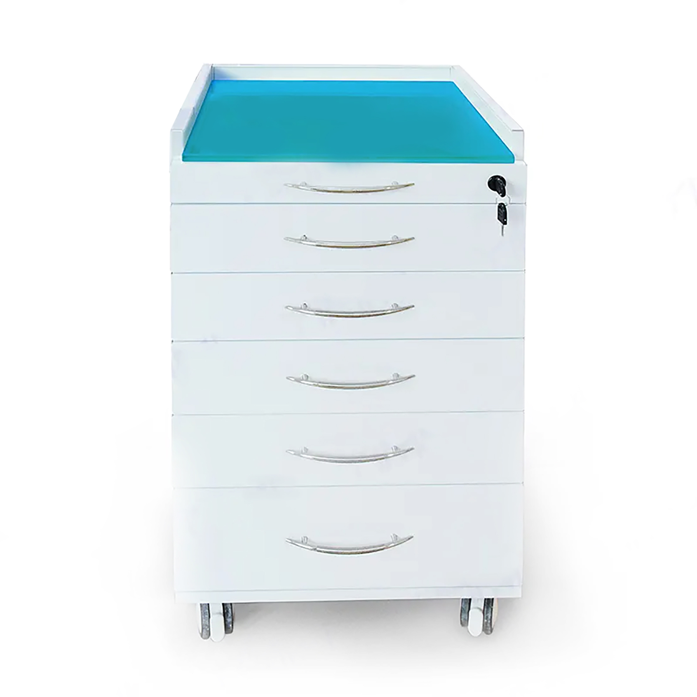 5-Drawer Mobile Dental Storage Cabinet, Stainless Steel Medical Utility Cart with Lock & Wheels – Portable Trolley for Office, Hospital, and Home Use