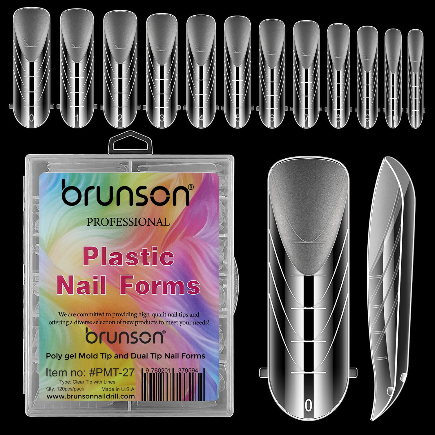 Nail form tips for poly gel