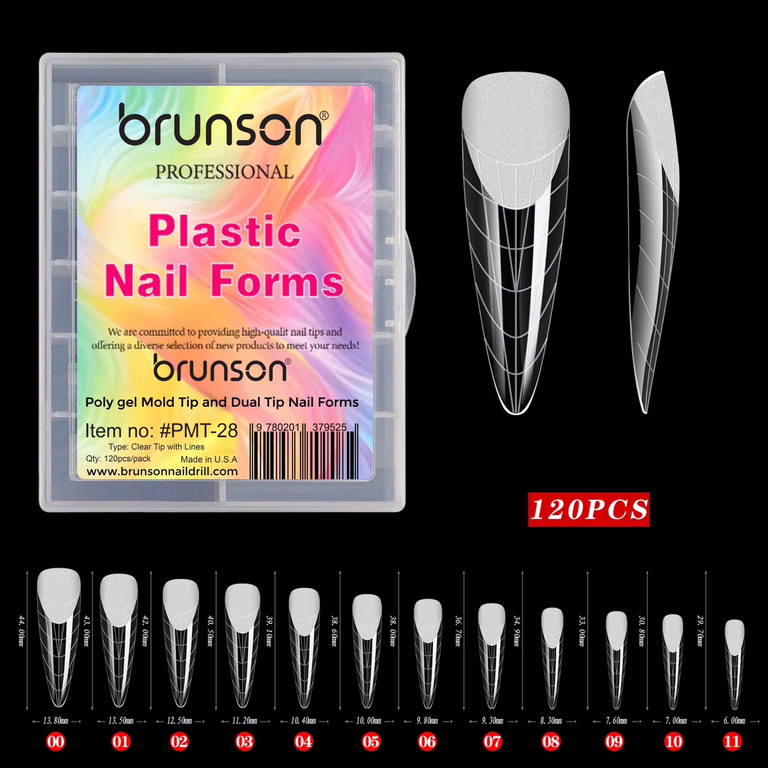 Nail form tips for poly gel