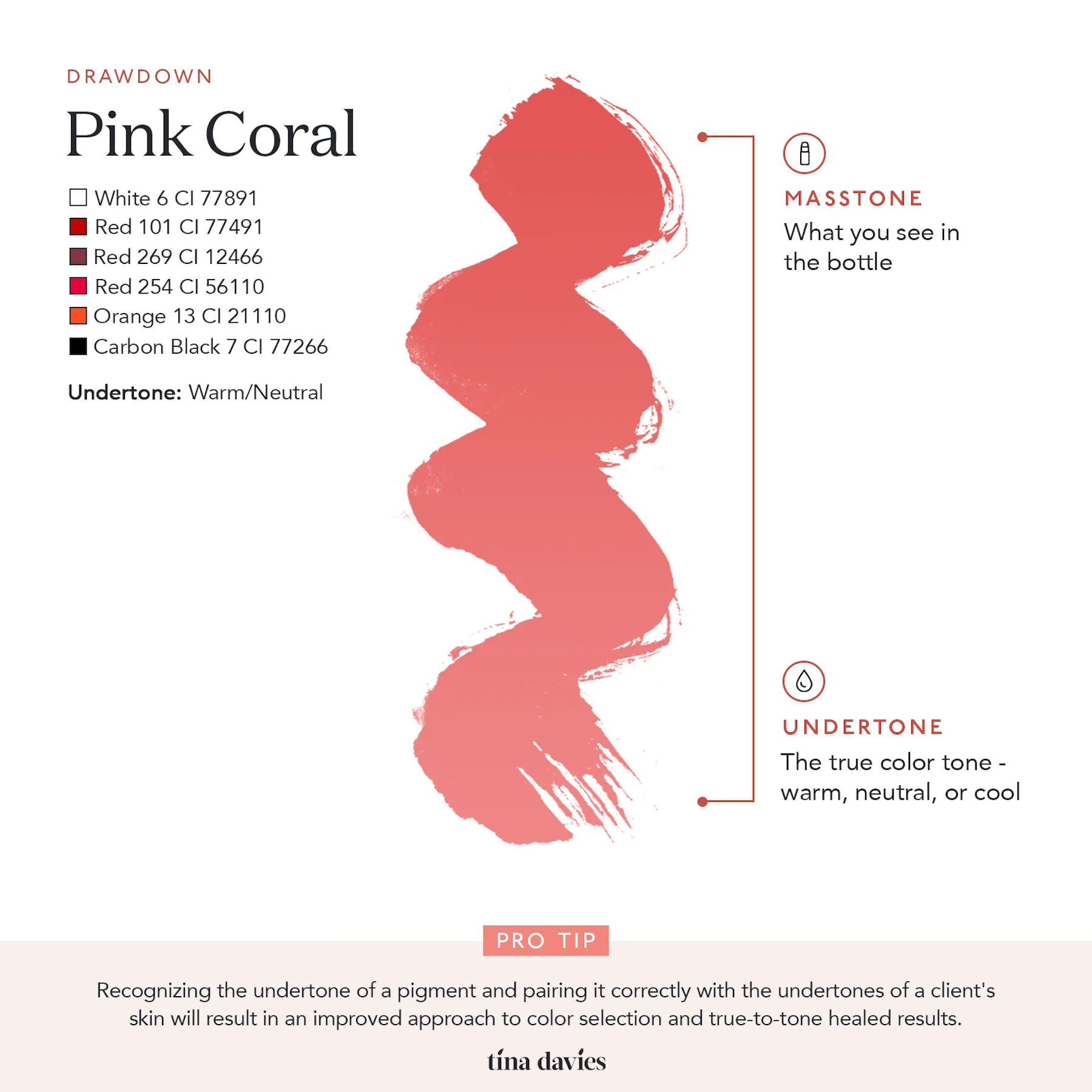 Lip Pigment Pink Coral 15ml by Tina Davies | BSI Cosmetics