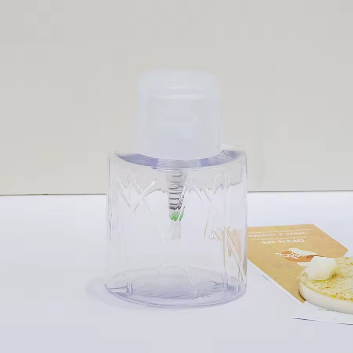 Acetone Pump Bottles - Refillable Round Transparent Pump Bottle