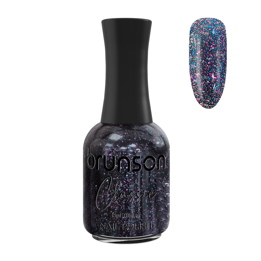 Blue glitter nail polish