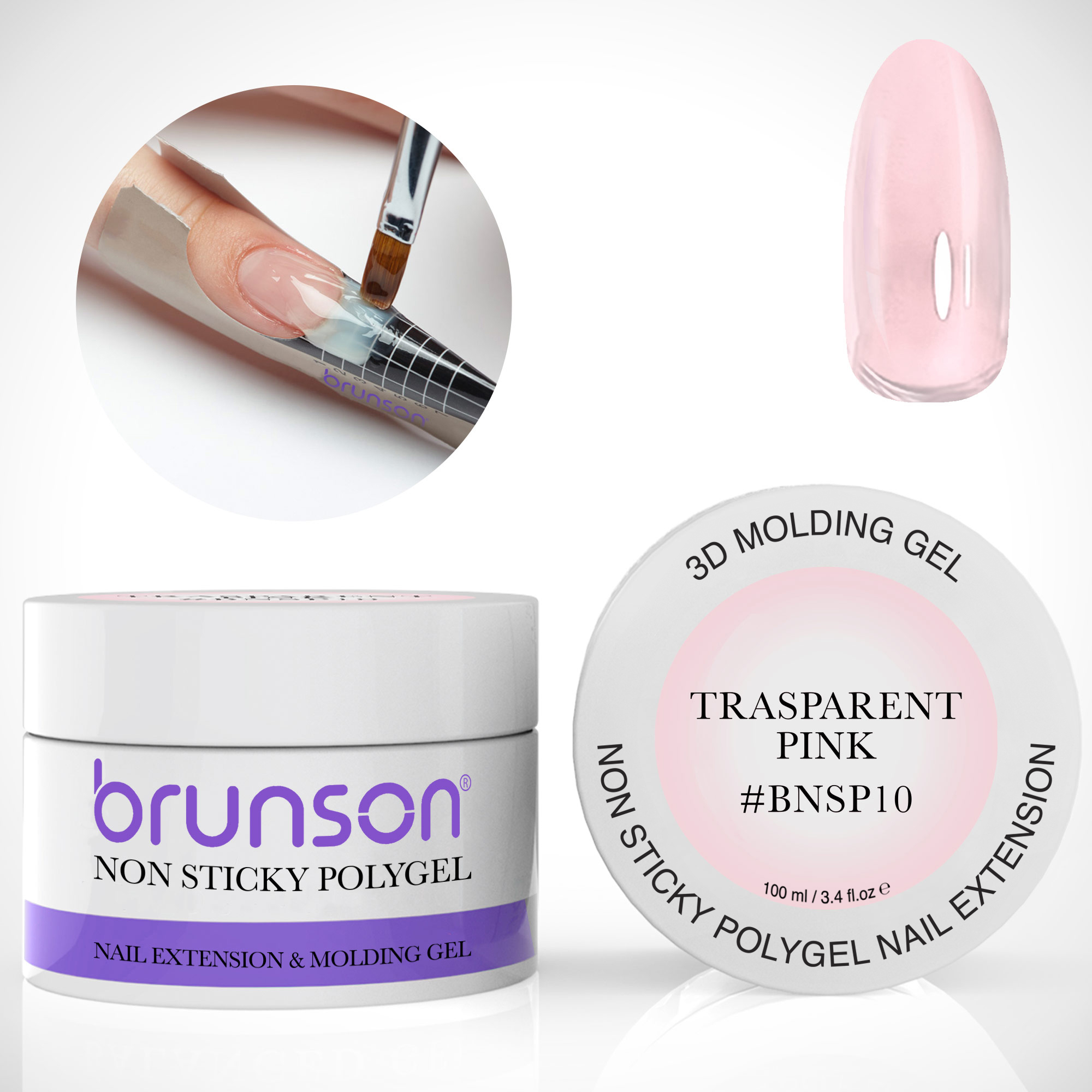 Non‑sticky polygel builder gel