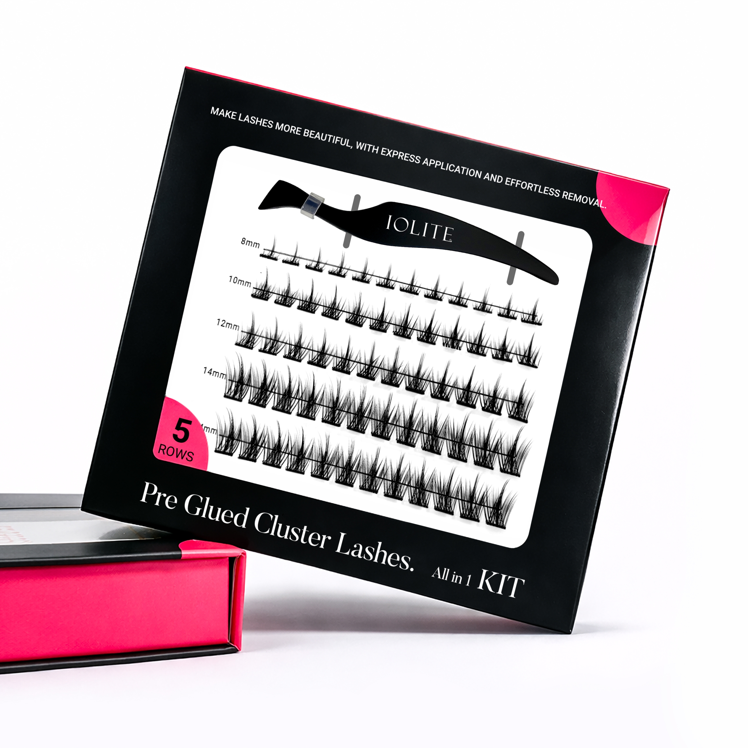 DIY Cat Eye Lash Cluster Kit with Tweezer – Pre-Glued Manga Winks Lashes | Russian Volume Lash Extensions | Self-Adhesive, Fluffy & Wispy | Reusable | Perfect for Muslim Women BPDD106