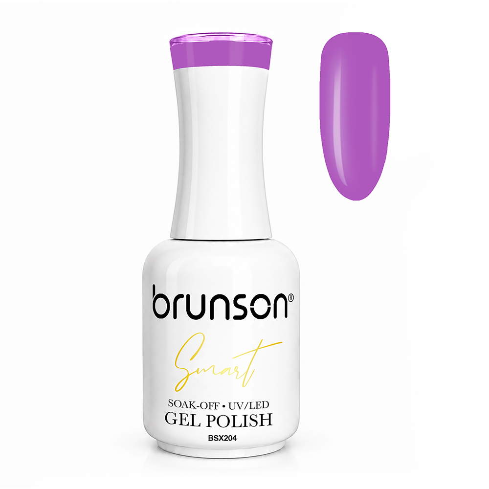 Brunson Smart Gel Nail Polish 18ml – TPO-Free & HEMA-Free UV/LED Soak-Off Gel, Self-Levelling High-Gloss Finish, Chip-Resistant 30+ Days Wear | Professional Salon Manicure Gel BSX204