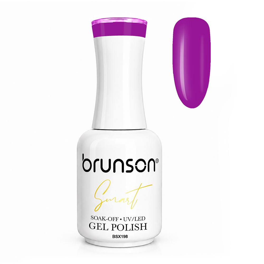 Brunson Smart Gel Nail Polish 18ml – TPO-Free & HEMA-Free UV/LED Soak-Off Gel, Self-Levelling High-Gloss Finish, Chip-Resistant 30+ Days Wear | Professional Salon Manicure Gel BSX198