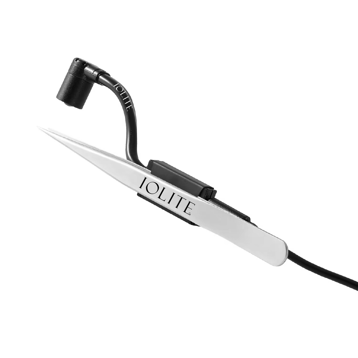 Lash Tweezer UV Mini Lamp | IOLITE LED Eyelash Extension Curing Light | Professional 395nm UV LED Lash Lamp with 360° Rotating Flexible Arm, Tweezer Mount, One-Hand Control, Foot Pedal & Instant Adhesive Curing (Black) IUVLLB-360