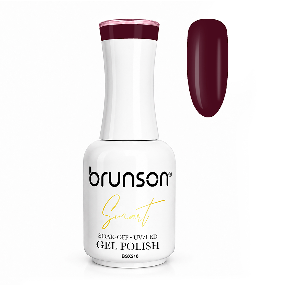Brunson Smart Gel Nail Polish 18ml – TPO-Free & HEMA-Free UV/LED Soak-Off Gel, Self-Levelling High-Gloss Finish, Chip-Resistant 30+ Days Wear | Professional Salon Manicure Gel BSX216