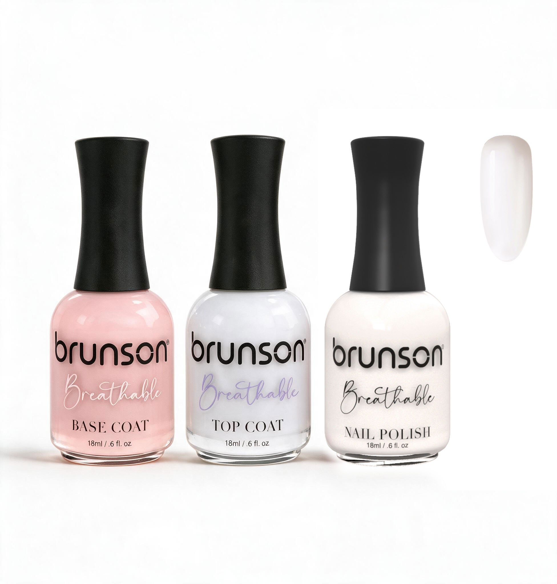 Peelable Breathable Nail Polish – Brunson Halal Nail Polish Set | Water-Based Wudu-Friendly Nail Color & Nail Enamel | Quick-Dry Vegan Non-Toxic Manicure Set with Peel-Off Base Coat & Top Coat PBN-BH001