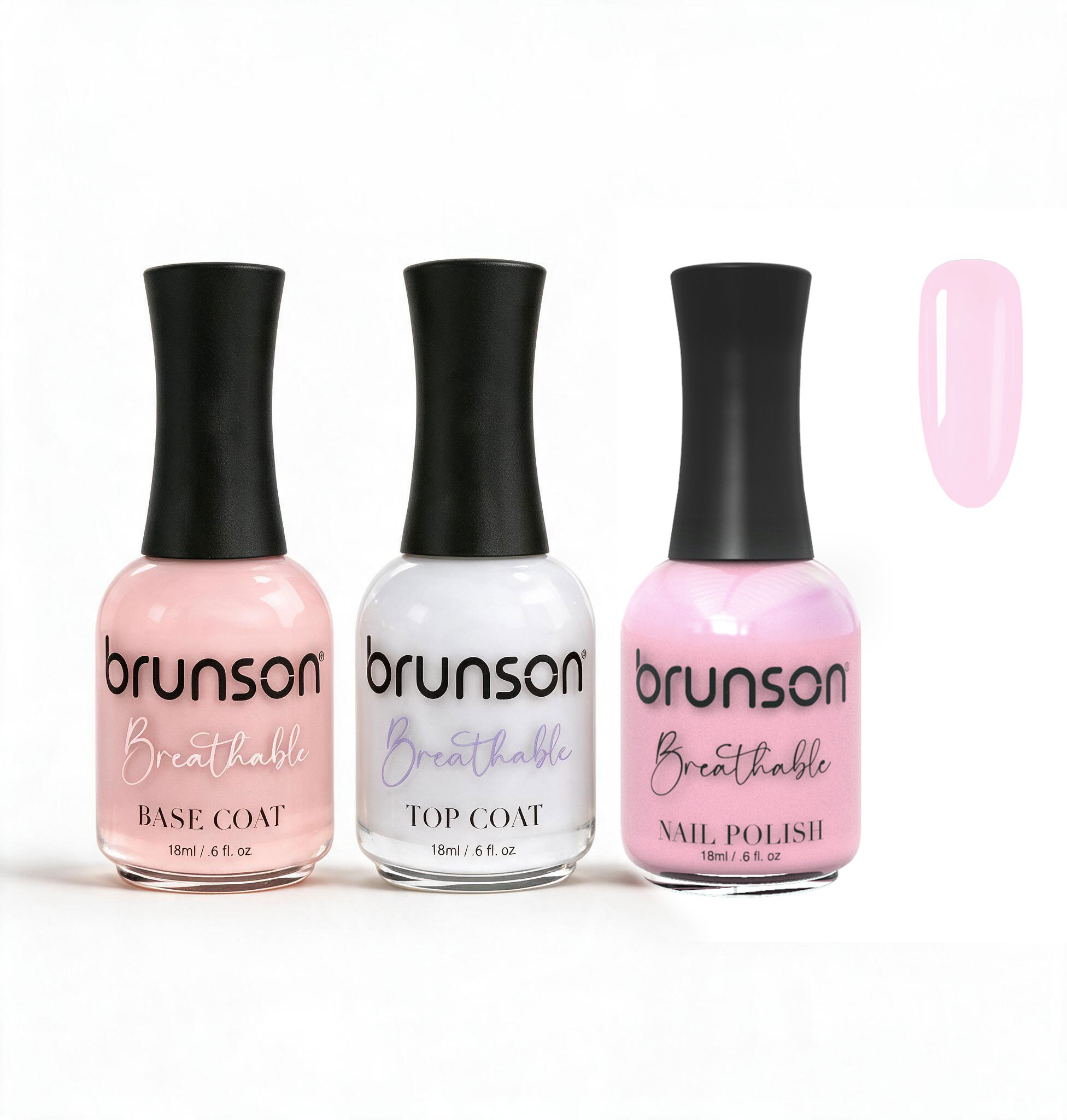 Peelable Breathable Nail Polish – Brunson Halal Nail Polish Set | Water-Based Wudu-Friendly Nail Color & Nail Enamel | Quick-Dry Vegan Non-Toxic Manicure Set with Peel-Off Base Coat & Top Coat PBN-BH002