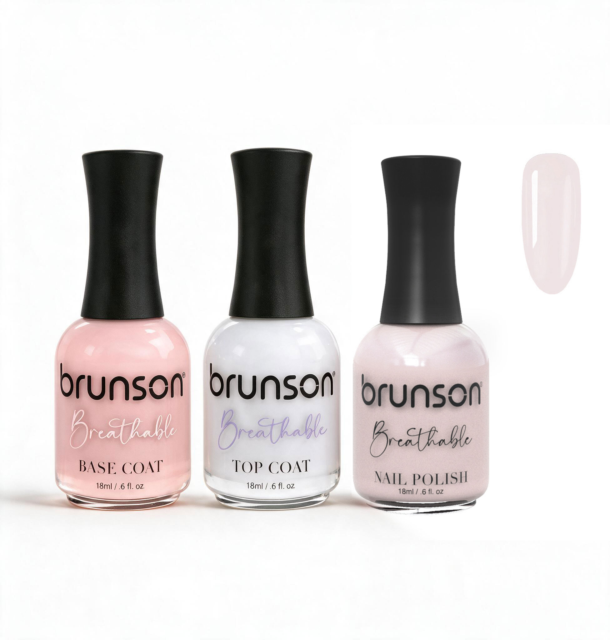 Peelable Breathable Nail Polish – Brunson Halal Nail Polish Set | Water-Based Wudu-Friendly Nail Color & Nail Enamel | Quick-Dry Vegan Non-Toxic Manicure Set with Peel-Off Base Coat & Top Coat PBN-BH006