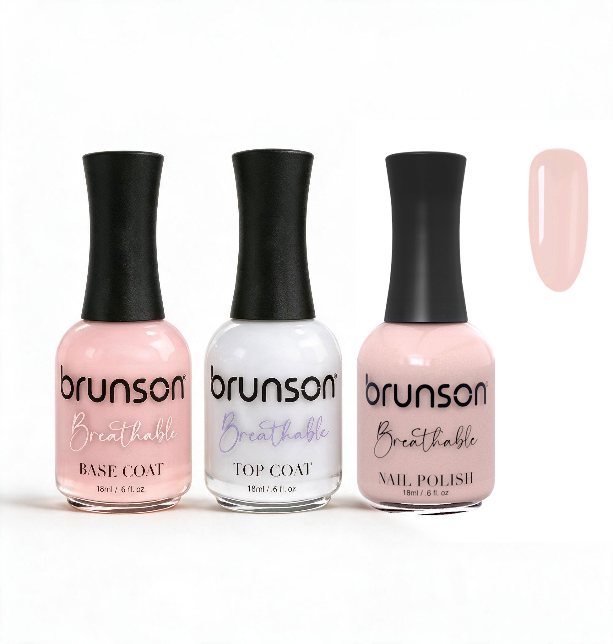Peelable Breathable Nail Polish – Brunson Halal Nail Polish Set | Water-Based Wudu-Friendly Nail Color & Nail Enamel | Quick-Dry Vegan Non-Toxic Manicure Set with Peel-Off Base Coat & Top Coat PBN-BH013