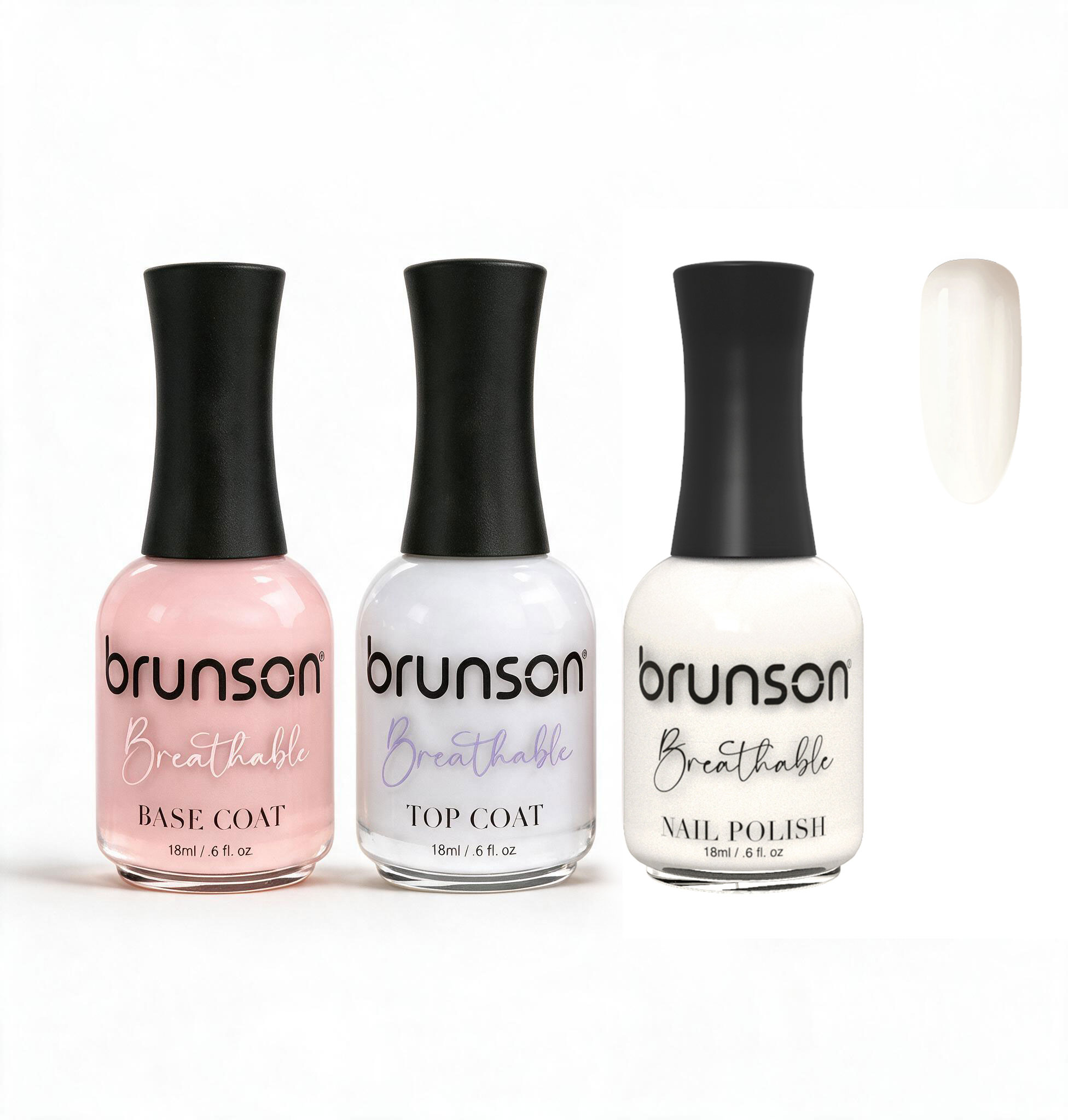 Peelable Breathable Nail Polish – Brunson Halal Nail Polish Set | Water-Based Wudu-Friendly Nail Color & Nail Enamel | Quick-Dry Vegan Non-Toxic Manicure Set with Peel-Off Base Coat & Top Coat PBN-BH038