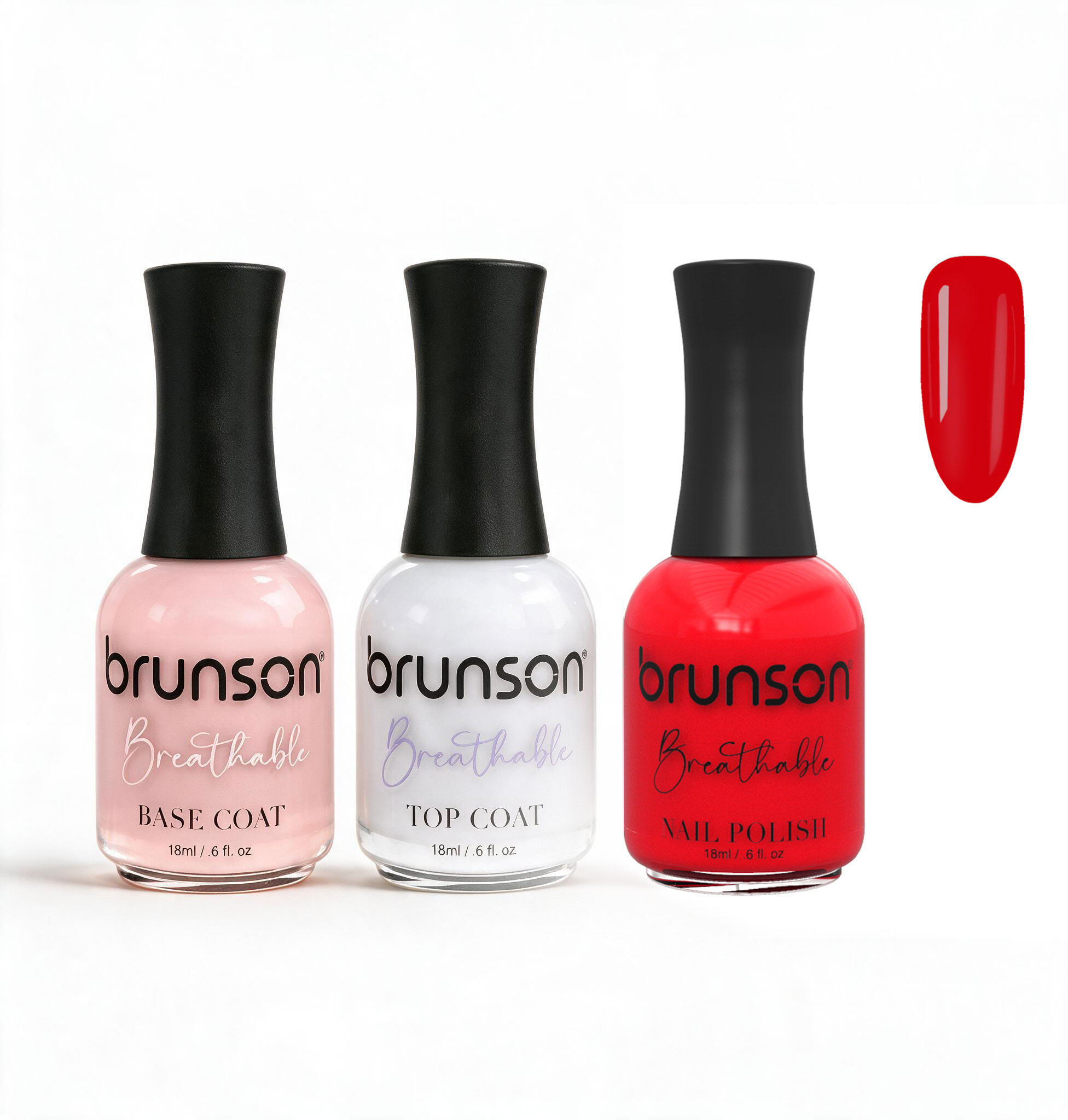 Peelable Breathable Nail Polish – Brunson Halal Nail Polish Set | Water-Based Wudu-Friendly Nail Color & Nail Enamel | Quick-Dry Vegan Non-Toxic Manicure Set with Peel-Off Base Coat & Top Coat PBN-BH097