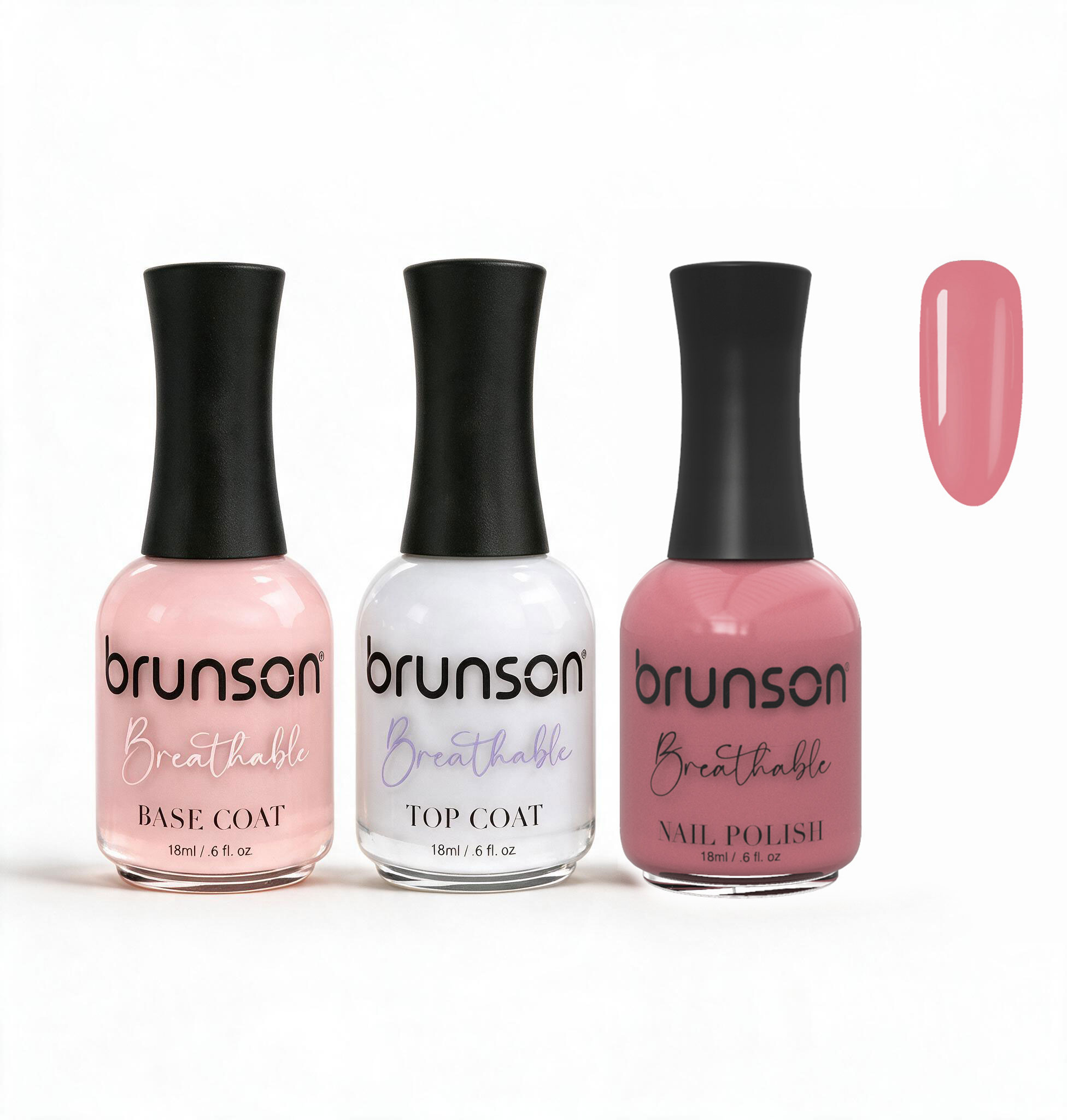 Peelable Breathable Nail Polish – Brunson Halal Nail Polish Set | Water-Based Wudu-Friendly Nail Color & Nail Enamel | Quick-Dry Vegan Non-Toxic Manicure Set with Peel-Off Base Coat & Top Coat PBN-BH204