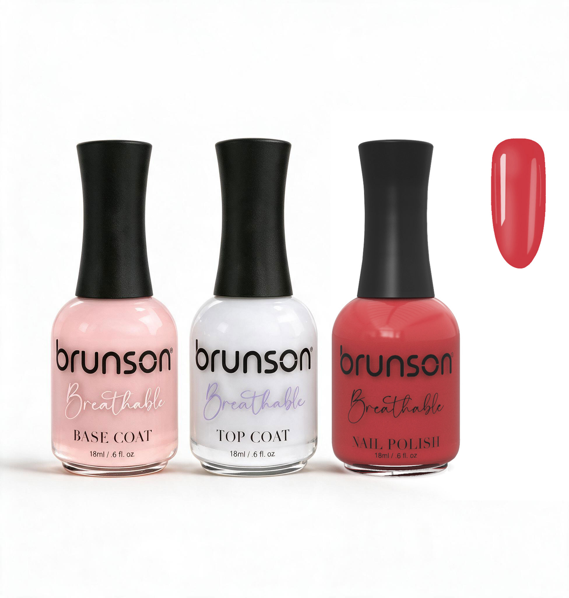 Peelable Breathable Nail Polish – Brunson Halal Nail Polish Set | Water-Based Wudu-Friendly Nail Color & Nail Enamel | Quick-Dry Vegan Non-Toxic Manicure Set with Peel-Off Base Coat & Top Coat PBN-BH213
