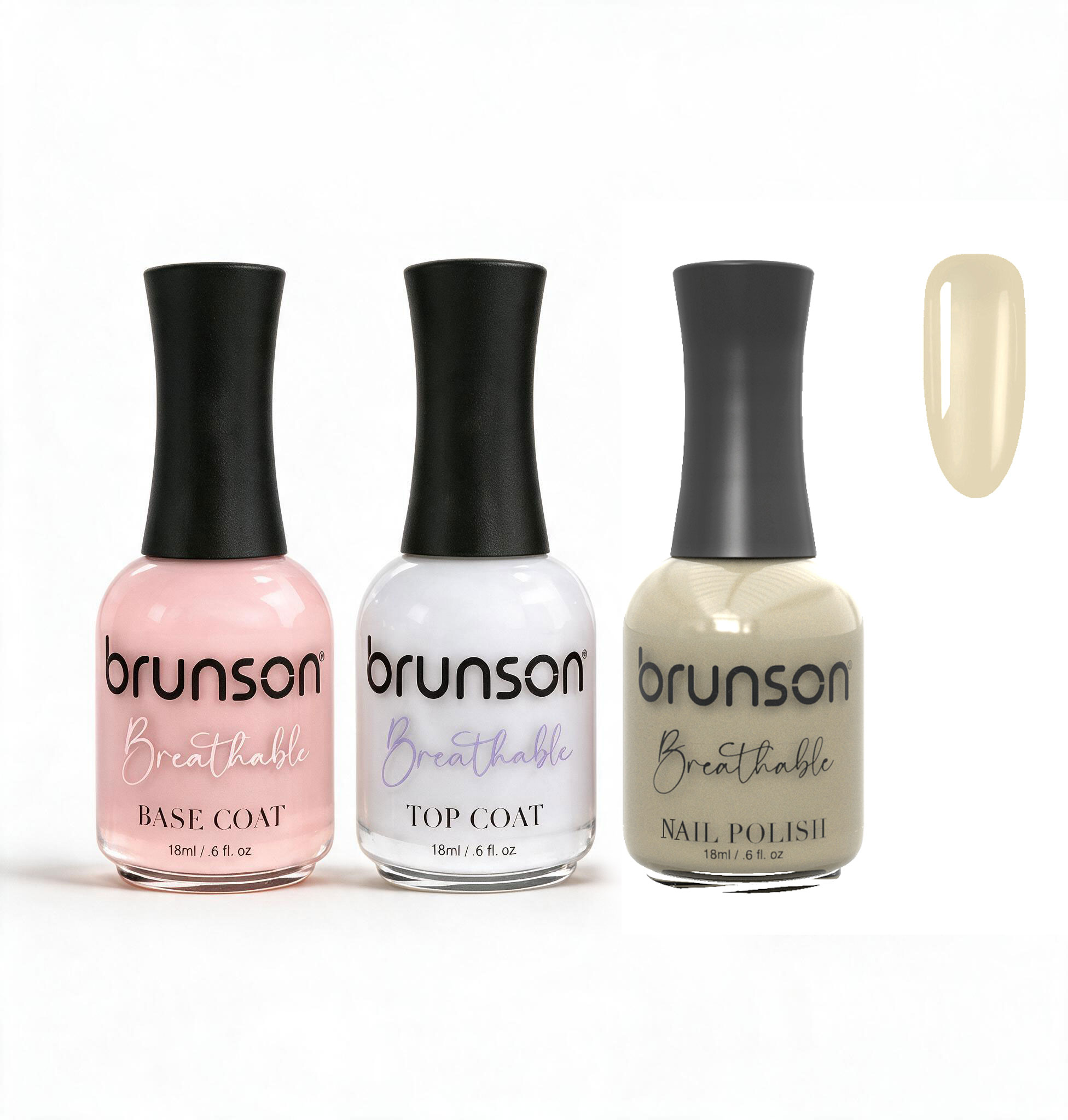 Peelable Breathable Nail Polish – Brunson Halal Nail Polish Set | Water-Based Wudu-Friendly Nail Color & Nail Enamel | Quick-Dry Vegan Non-Toxic Manicure Set with Peel-Off Base Coat & Top Coat PBN-BH238