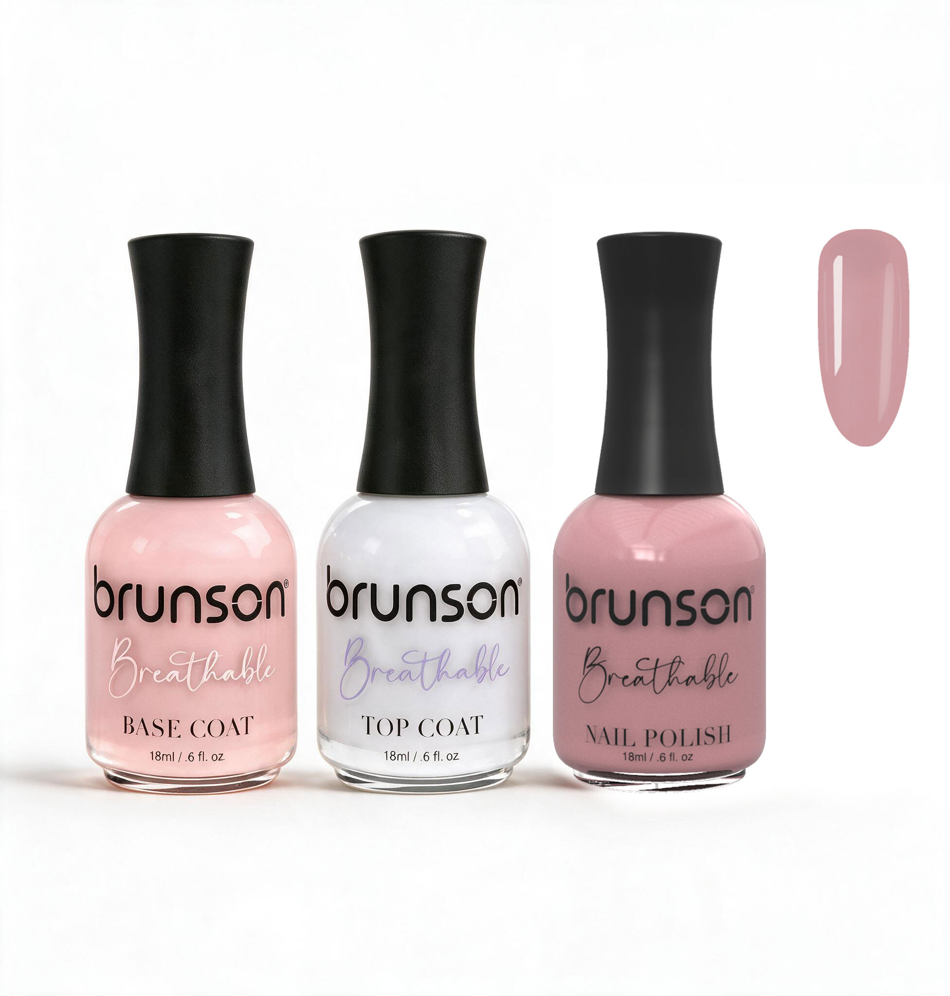 Peelable Breathable Nail Polish – Brunson Halal Nail Polish Set | Water-Based Wudu-Friendly Nail Color & Nail Enamel | Quick-Dry Vegan Non-Toxic Manicure Set with Peel-Off Base Coat & Top Coat PBN-BH341
