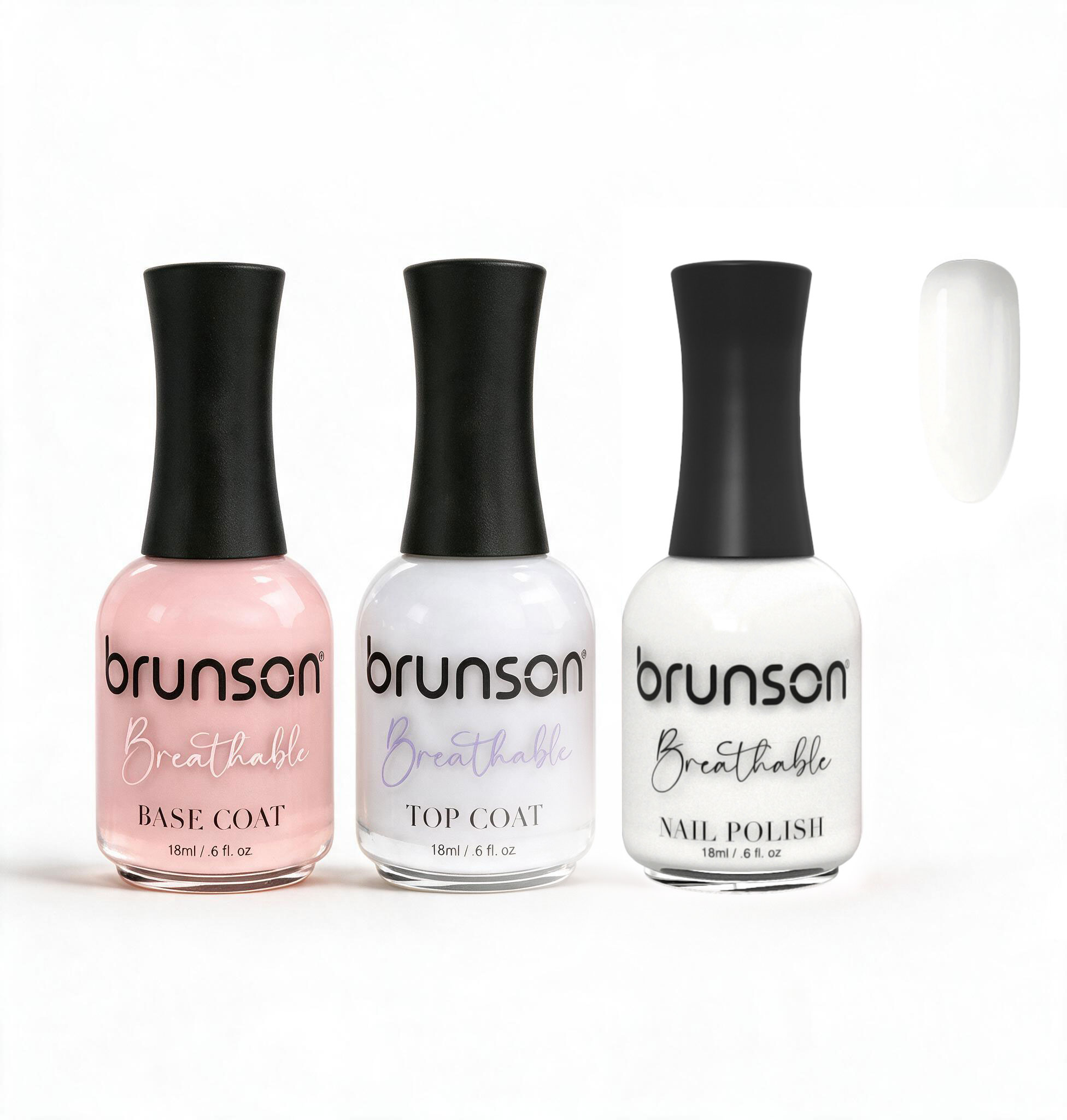 Peelable Breathable Nail Polish – Brunson Halal Nail Polish Set | Water-Based Wudu-Friendly Nail Color & Nail Enamel | Quick-Dry Vegan Non-Toxic Manicure Set with Peel-Off Base Coat & Top Coat PBN-BH385