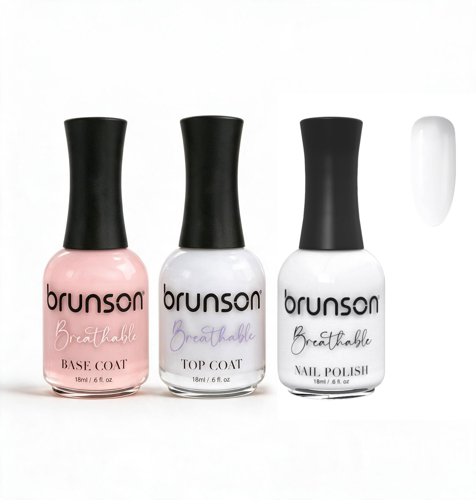 Peelable Breathable Nail Polish – Brunson Halal Nail Polish Set | Water-Based Wudu-Friendly Nail Color & Nail Enamel | Quick-Dry Vegan Non-Toxic Manicure Set with Peel-Off Base Coat & Top Coat PBN-BH386