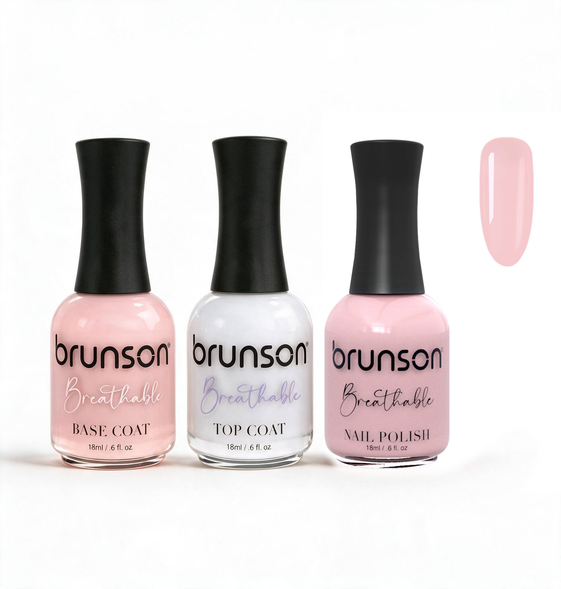 Peelable Breathable Nail Polish – Brunson Halal Nail Polish Set | Water-Based Wudu-Friendly Nail Color & Nail Enamel | Quick-Dry Vegan Non-Toxic Manicure Set with Peel-Off Base Coat & Top Coat PBN-BH007